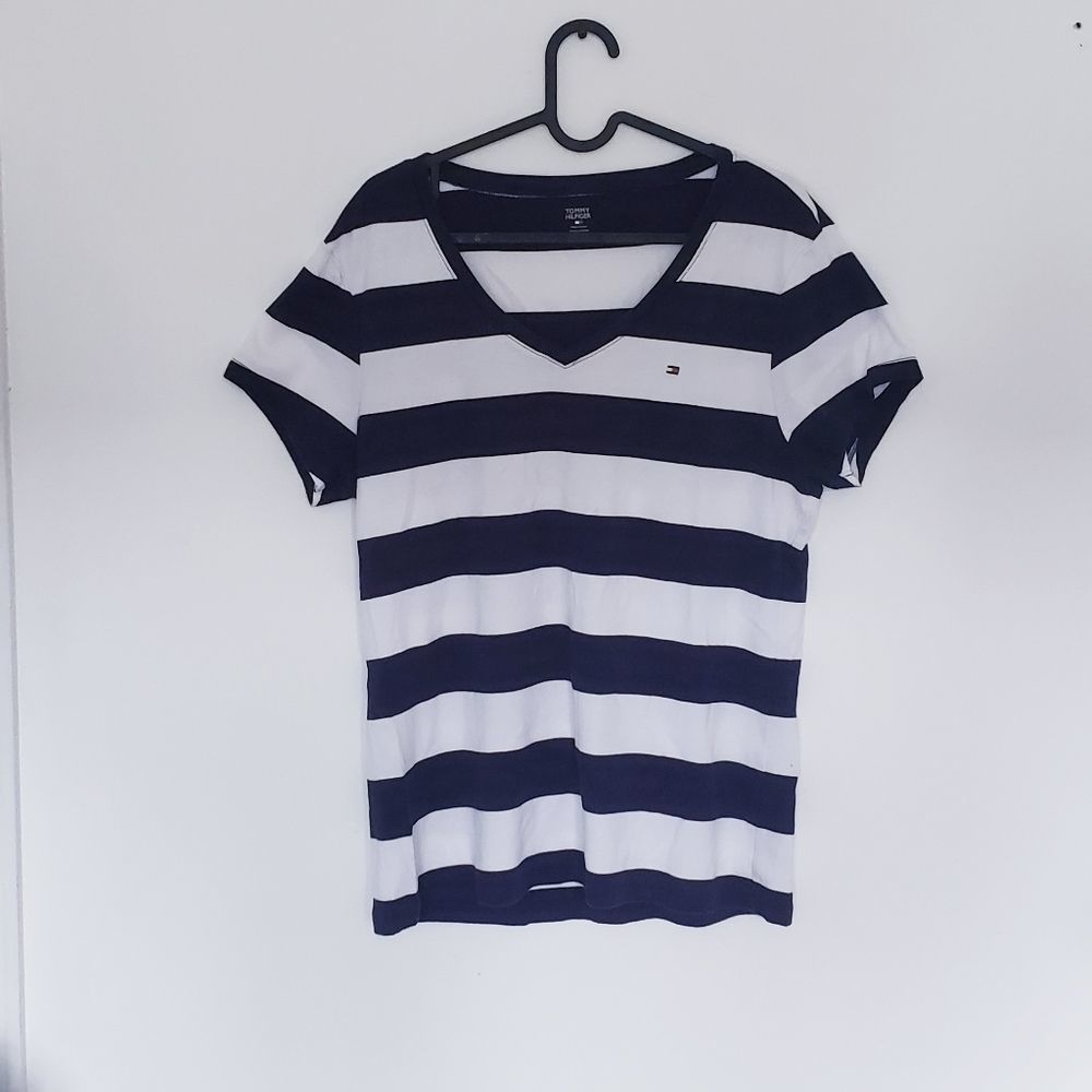 Tommy Hilfiger stripped v neck t shirt